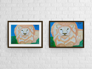 Penny Seven's Art print - White Lion