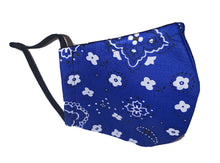 Load image into Gallery viewer, 100% Cotton Handmade Face Mask - Blue Bandana
