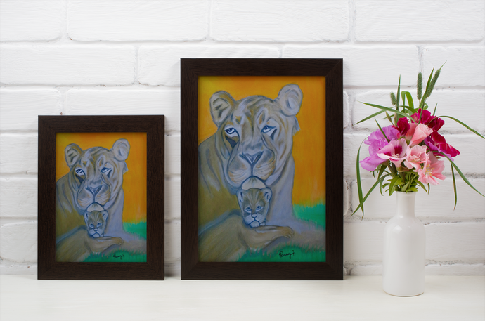 Penny Seven's Art print - Lion With Cub