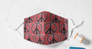 100% Cotton Handmade Face Mask - Peace Sign