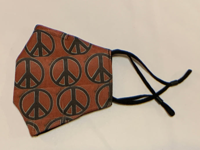 100% Cotton Handmade Face Mask - Peace Sign