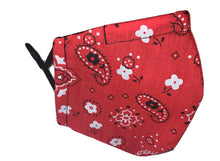 Load image into Gallery viewer, 100% Cotton Handmade Face Mask - Red Bandana
