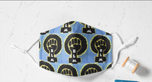 Load image into Gallery viewer, 100% Cotton Handmade Face Mask - BLM Black Power Fist
